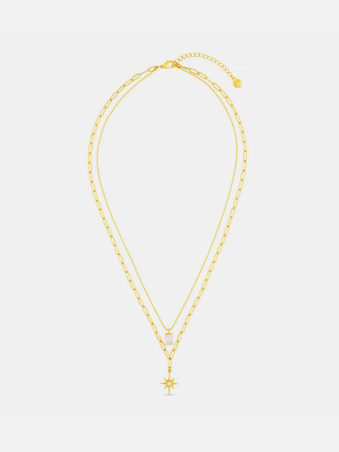 14K Gold-Plated Copper Zircon Pendant Necklace Trendsi