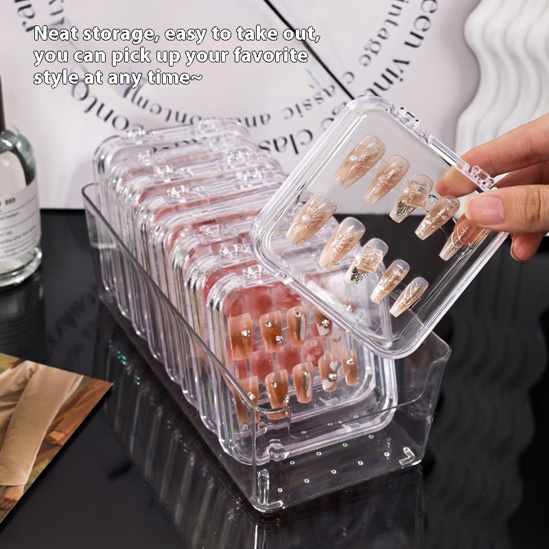 Transparent Manicure Small Wear Nail Box Handmade Nail Storage Box ARZ