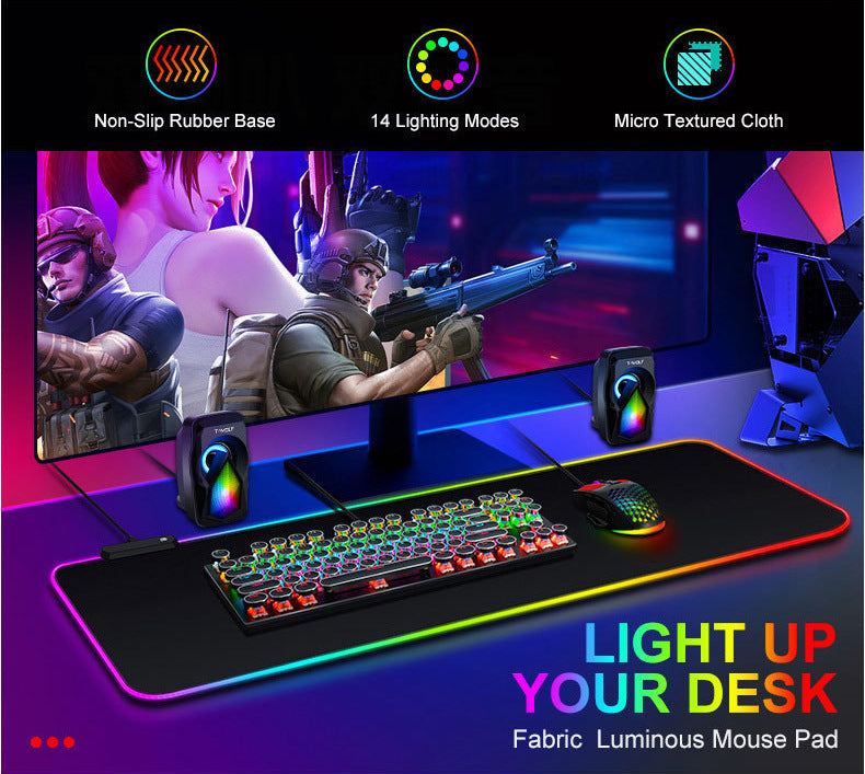 Luminous RGB Mouse Pad Colorful Game Large Size Thickened Non-slip ARZ