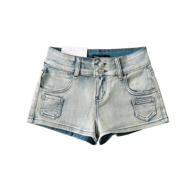 Street Style Hot Girl Skinny Sheath Low Waist Denim Shorts Summer Ins Small ARZ