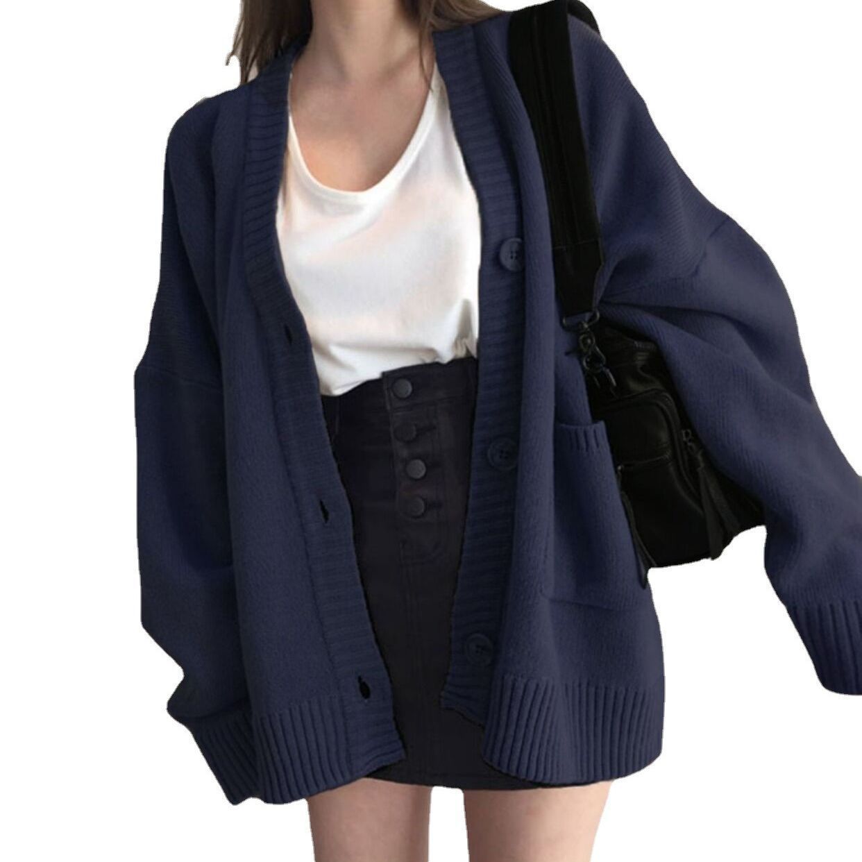 Women's Solid Color Fashion Casual Knitted Jacket ARZ