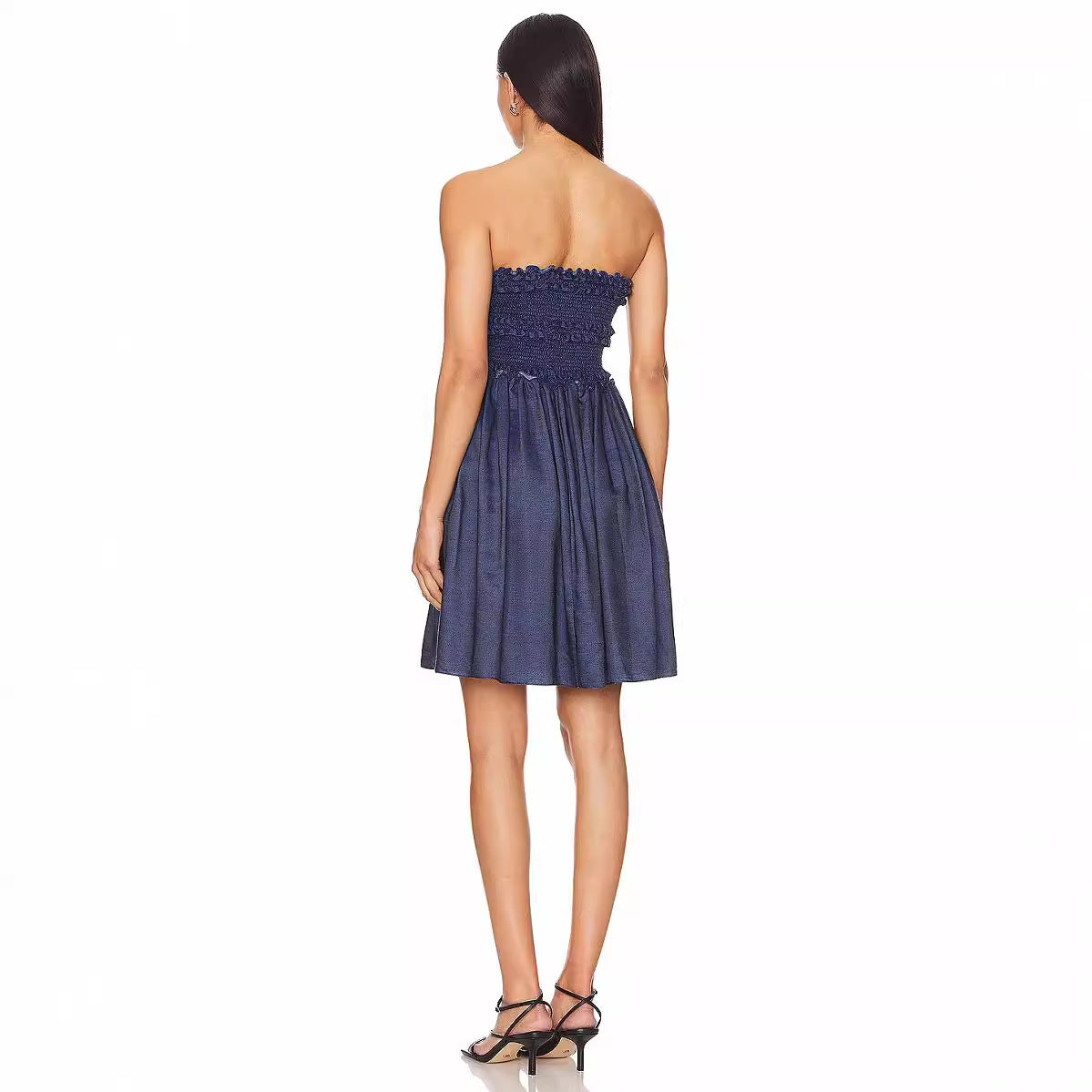 Women's Casual Pleated Strapless Mini Dress ARZ