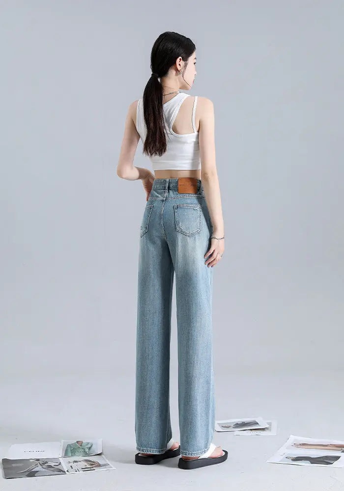 Fashionable Irregular Straight Jeans For Women ARZ