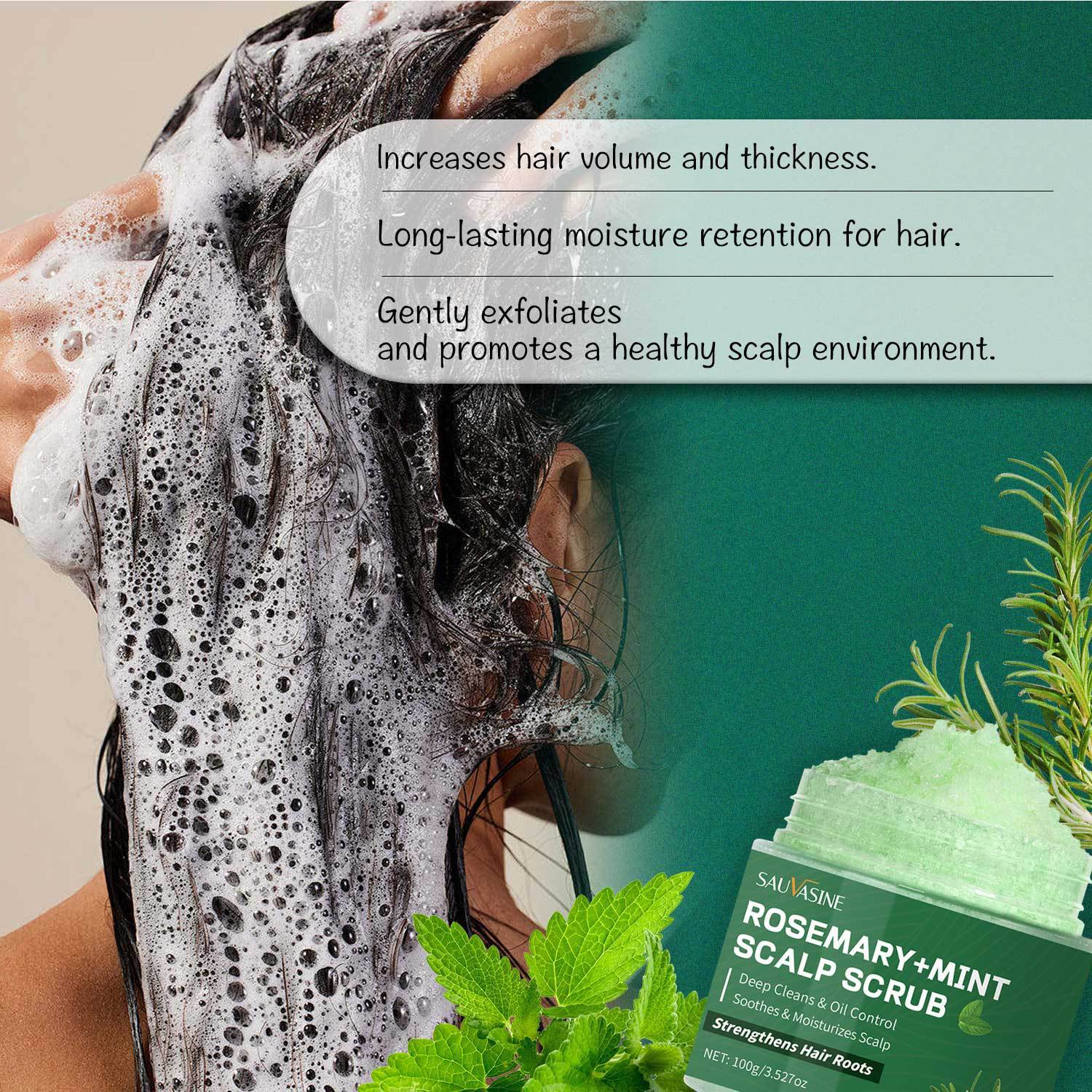 Rosemary Mint Scalp Scrub Shampoo With Massage Comb ARZ