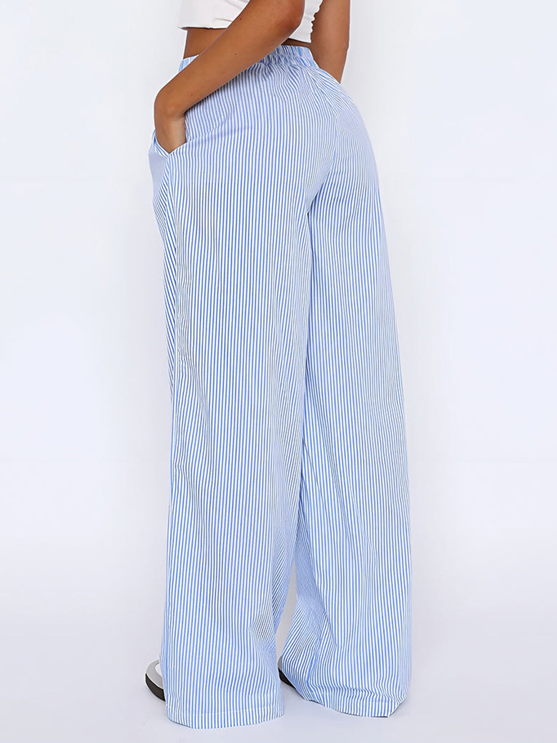 Elastic Waist Wide Leg Pants Trendsi