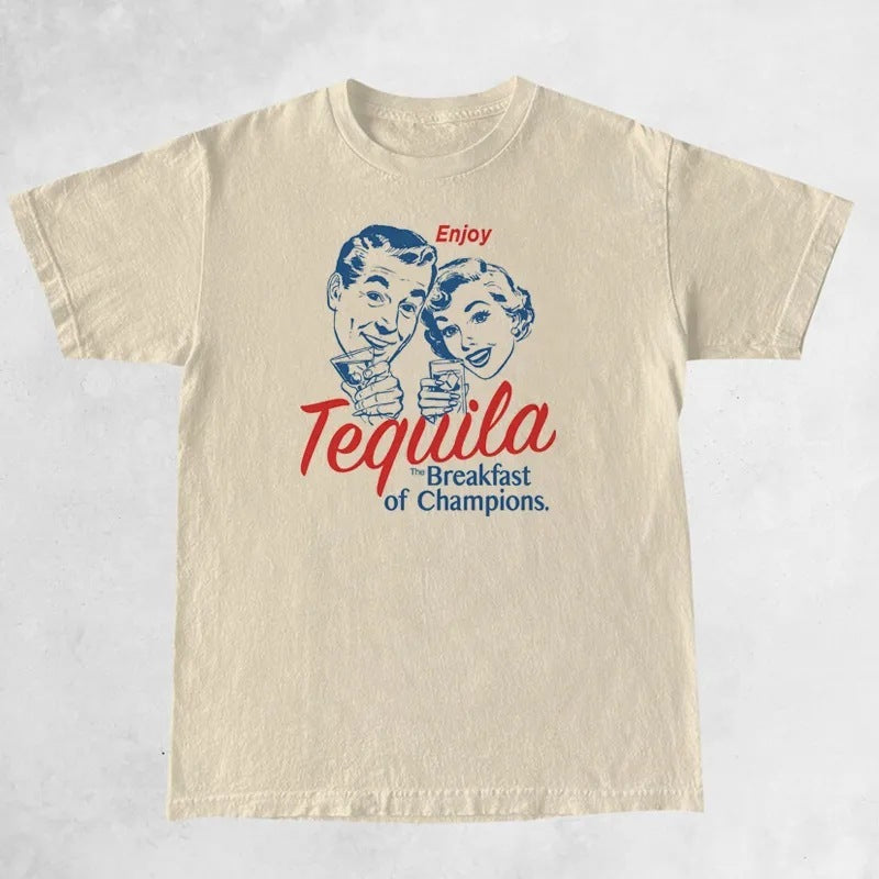 Enjoy Tequila Retro Graphic Tees Women Cute Funny Alcoh ARZ