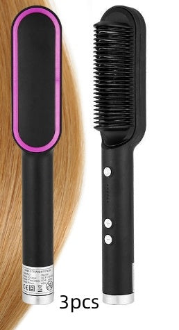 New 2 In 1 Hair Straightener Hot Comb Negative Ion Curling Tong Dual-purpose Electric Hair Brush ARZ