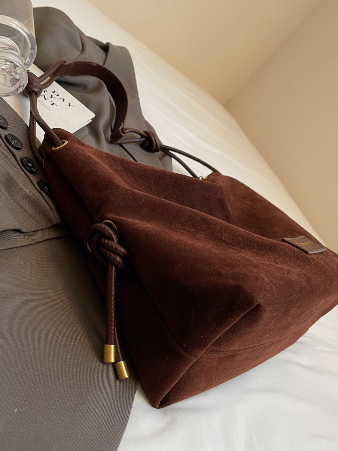 Suede Large Shoulder Bag Trendsi