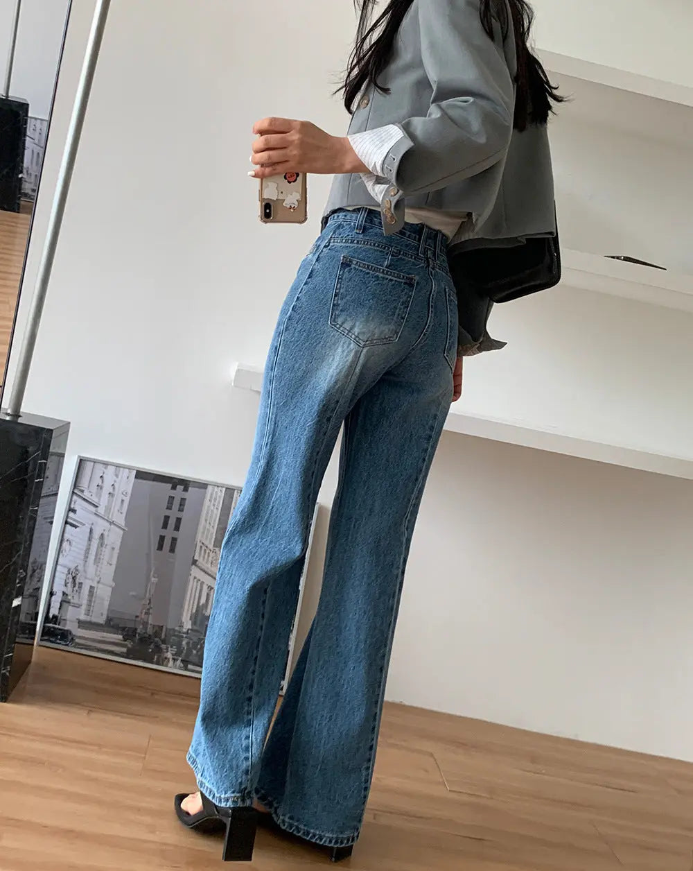 Retro High Waist Slimming Jeans Women ARZ