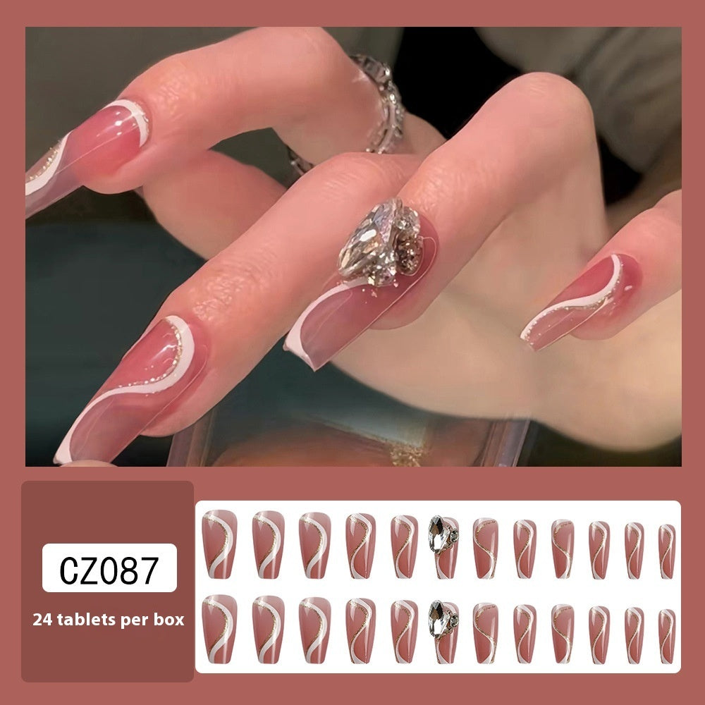 Super Long Diamond Wearing Armor European And American Foreign Trade Nail Stickers ARZ