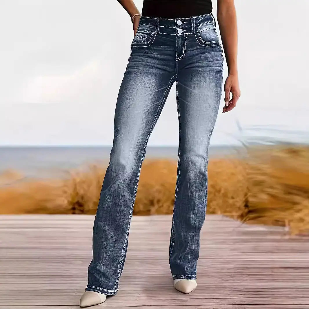 Women's Jeans High Waist Straight Slim Fit Slimming Versatile ARZ