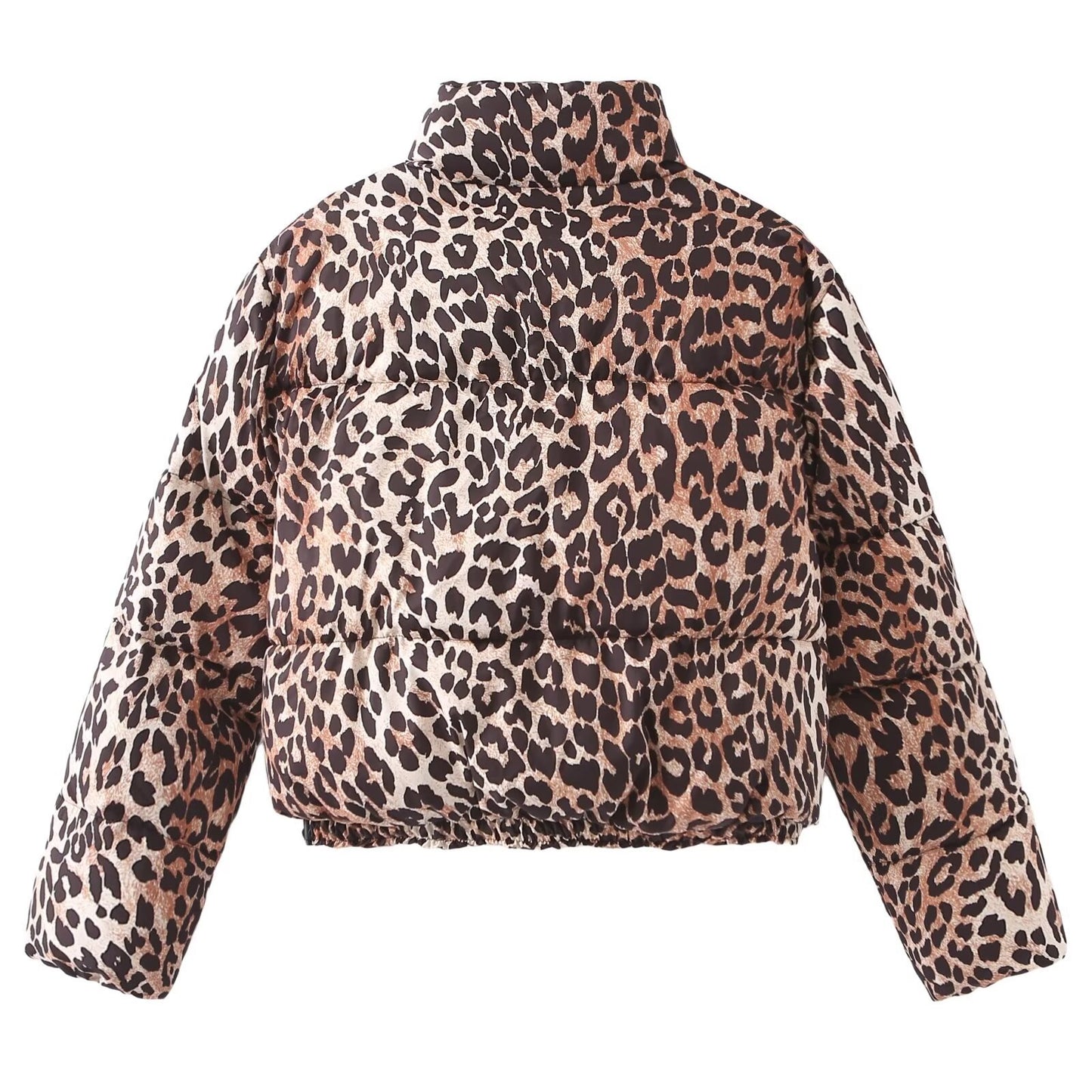 Women's European And American Leopard-print Padded Loose Cotton-padded Jacket ARZ