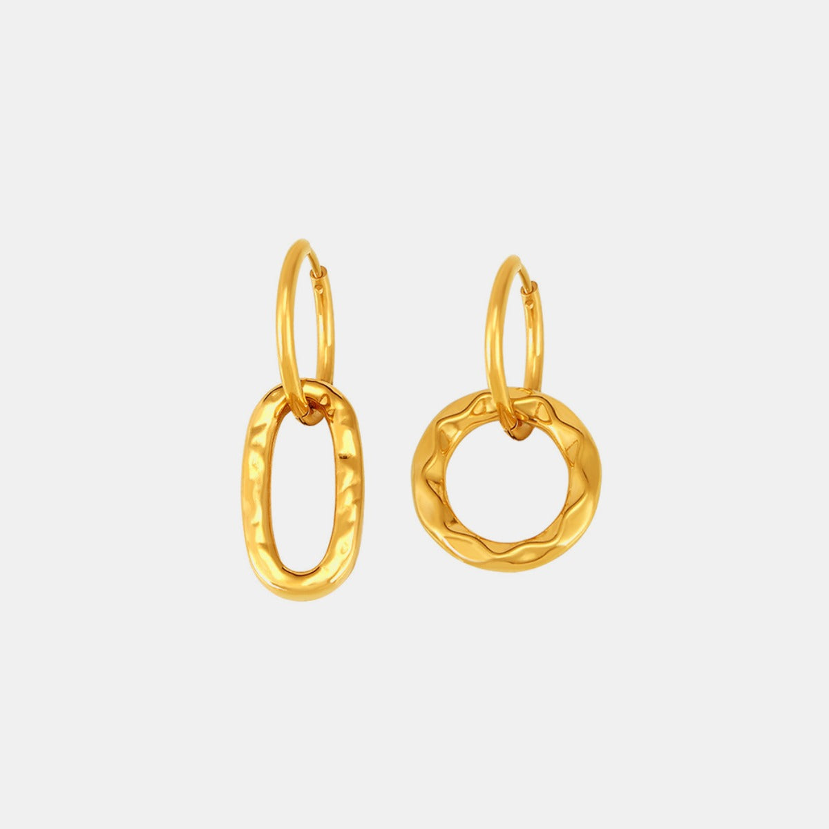 18K Gold-Plated Titanium Steel Annulus Earrings Trendsi