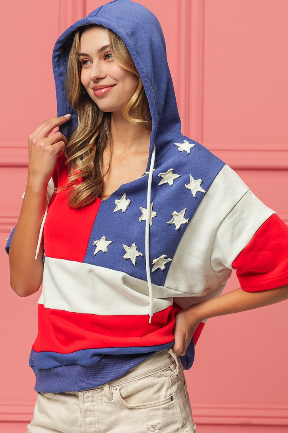 BiBi American Flag Theme Hoodie Trendsi