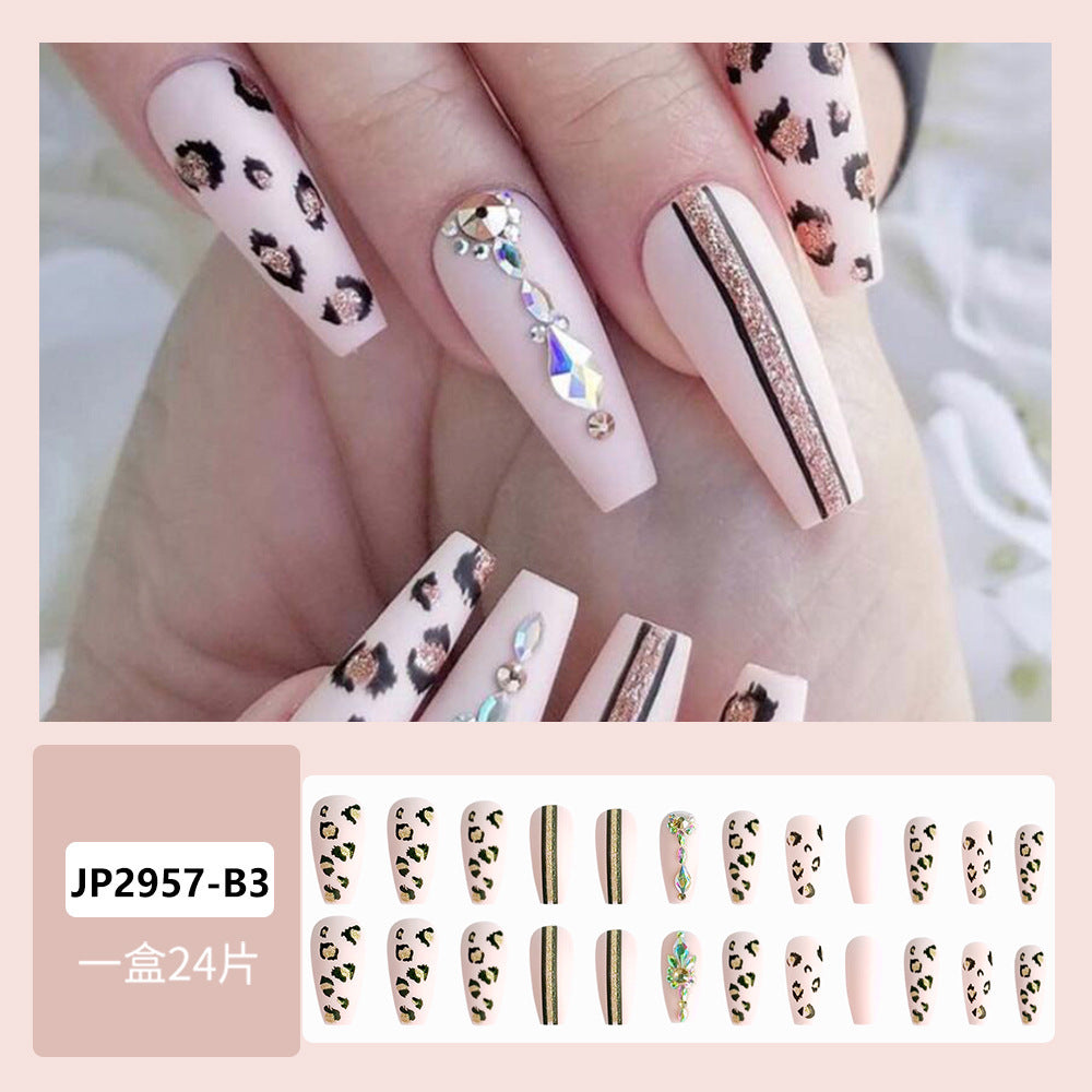 Super Long Diamond Wearing Armor European And American Foreign Trade Nail Stickers ARZ