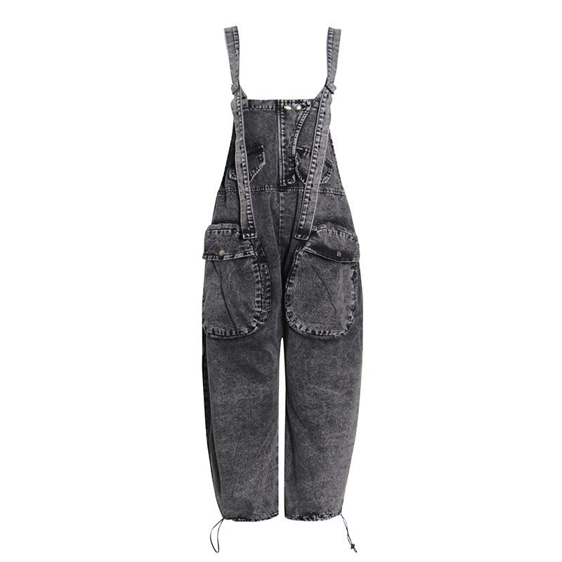 Personality Street Tooling Style Overall Jeans Women ARZ