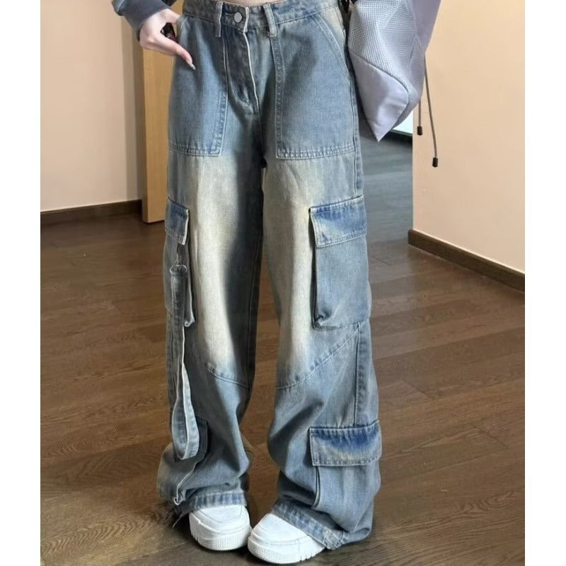 Female American High Street Vibe Hot Girl Cargo Jeans ARZ