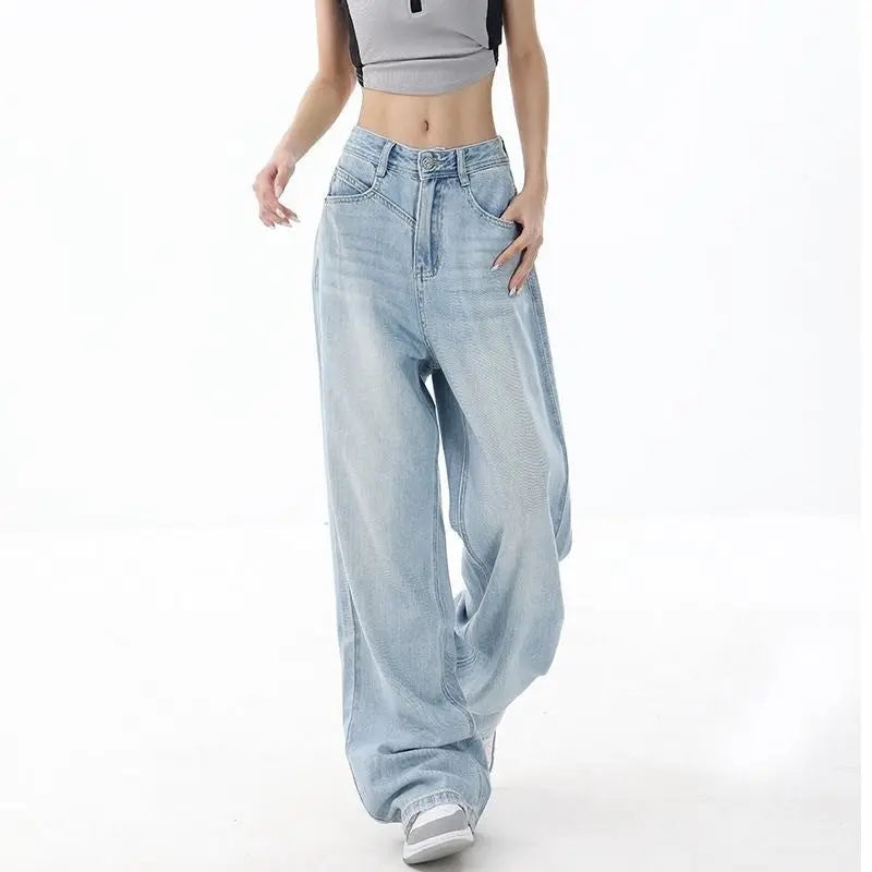 Women's Wide-leg Jeans Loose High Waist Drooping ARZ