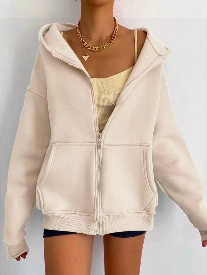 Women's Zipper Hooded Cardigan Coat ARZ