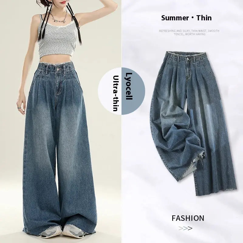 Summer Design Super Wide Slimming Waist Loose Drooping Mop Pants ARZ