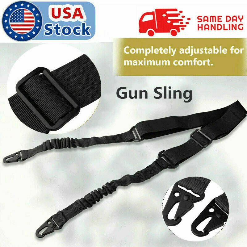 Tactical Rifle Sling Gun Shoulder Strap 2 Point Hooks One Single Strap Hunting ARZ