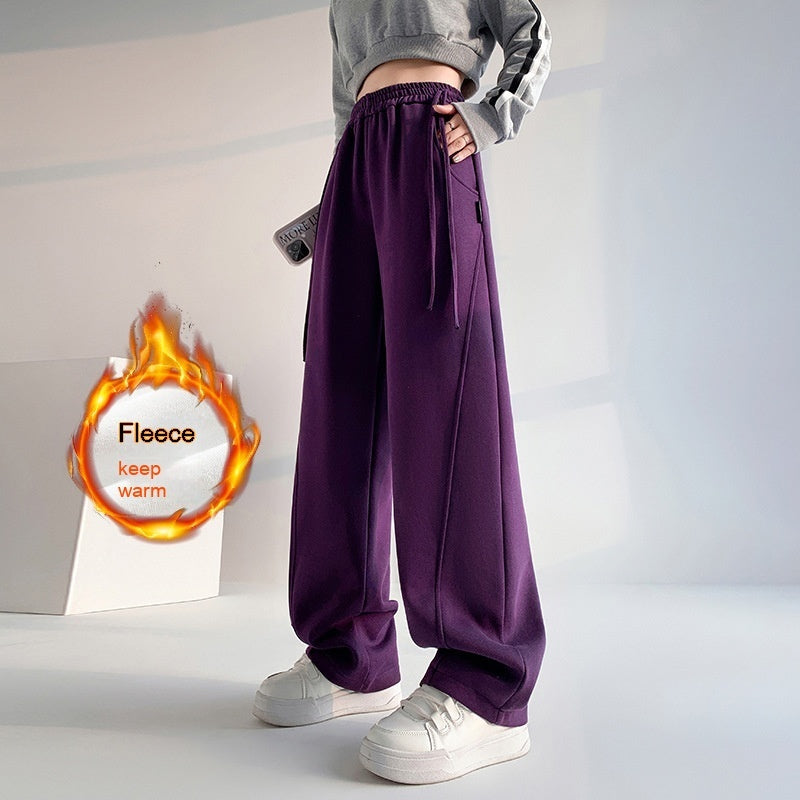 American Multi-color Straight Wide Leg Banana Pants High Waist Casual ARZ