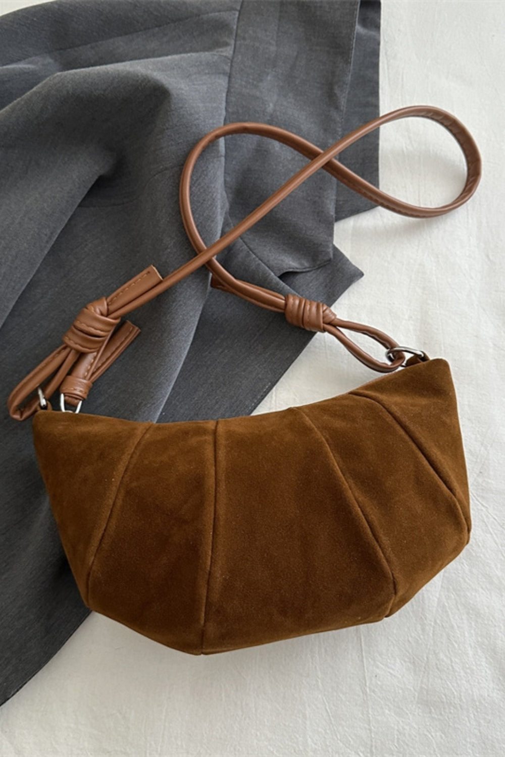 Suede Croissant Shape Shoulder Bag Trendsi