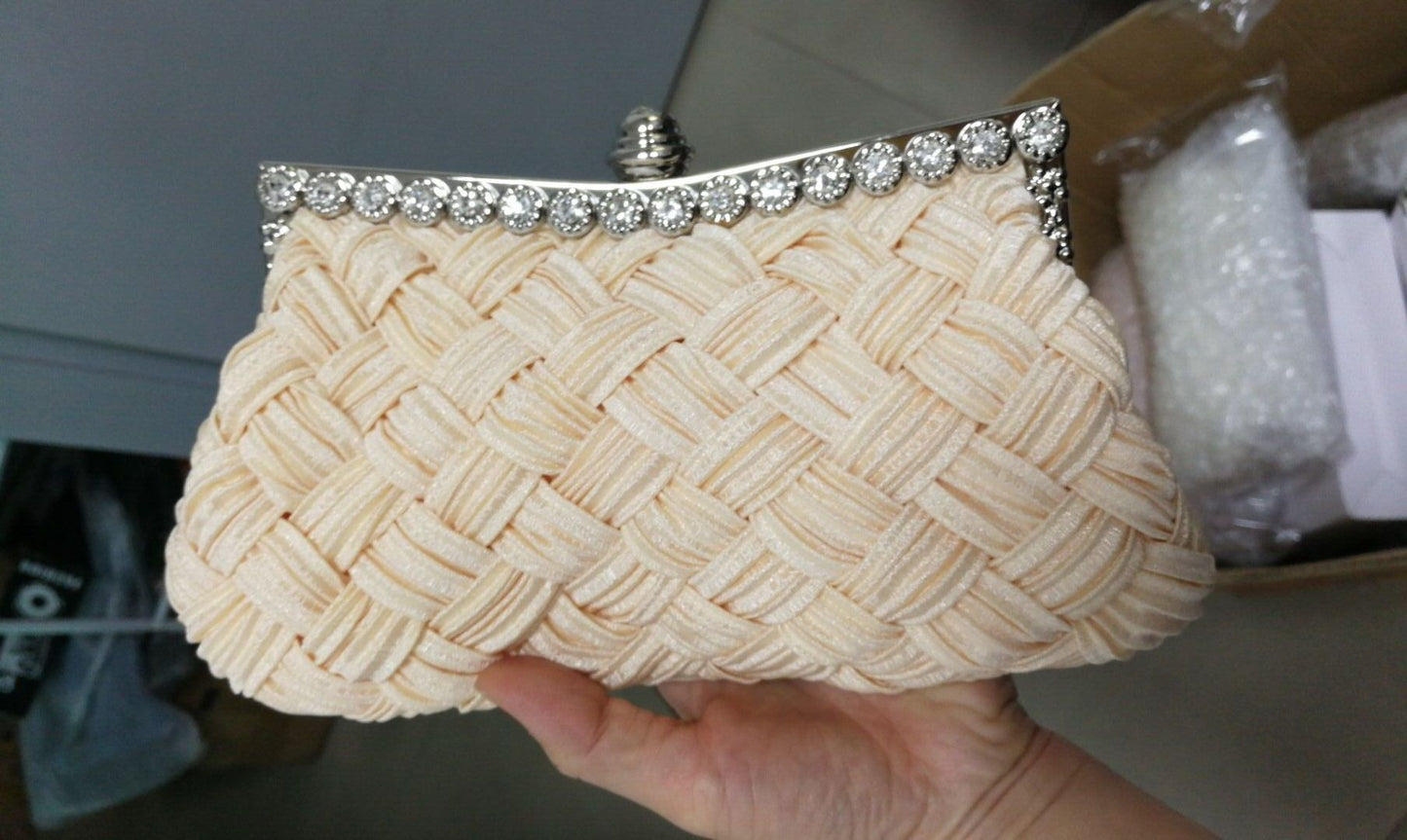 Diamond Bridal Clutch Bag Fold Dress Female Cloth Bag ARZ