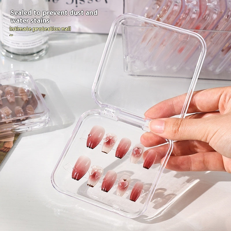 Transparent Manicure Small Wear Nail Box Handmade Nail Storage Box ARZ