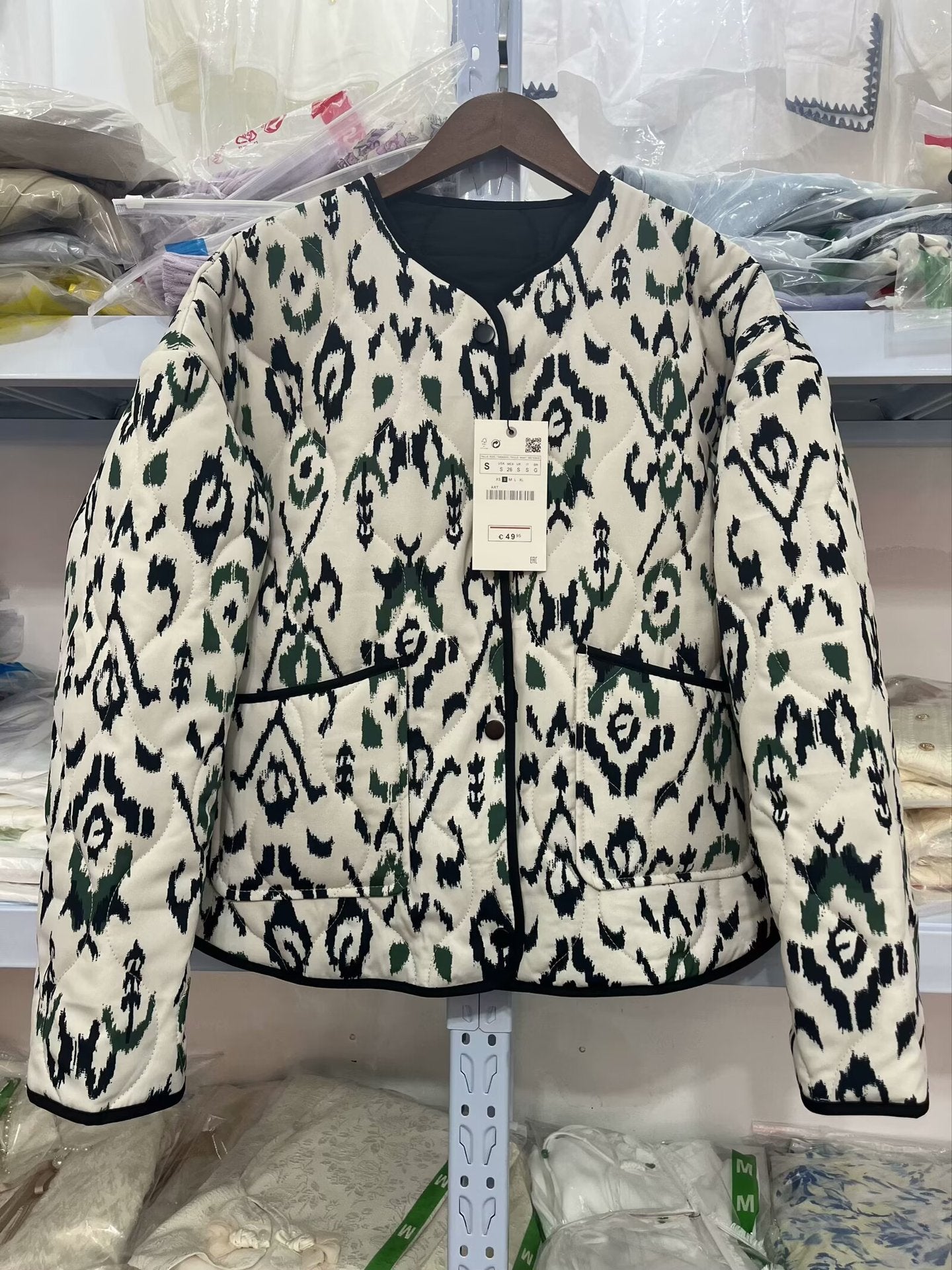 Printed French Style Thread Cotton Coat Jacket ARZ