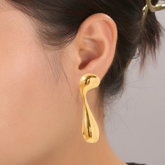 Alloy Earring Musical Note Water Drop Retro Fashion Minimalism Ear Studs ARZ