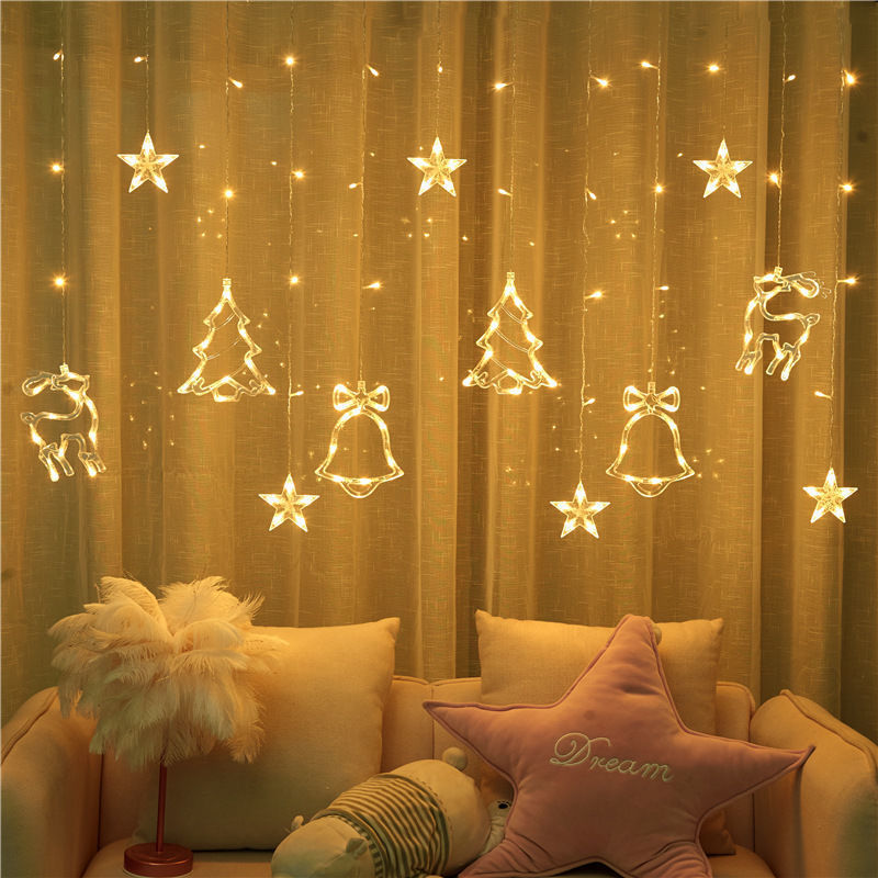 Decorate Christmas Tree Hanging Lamp Room Bedroom Curtain Layout ARZ