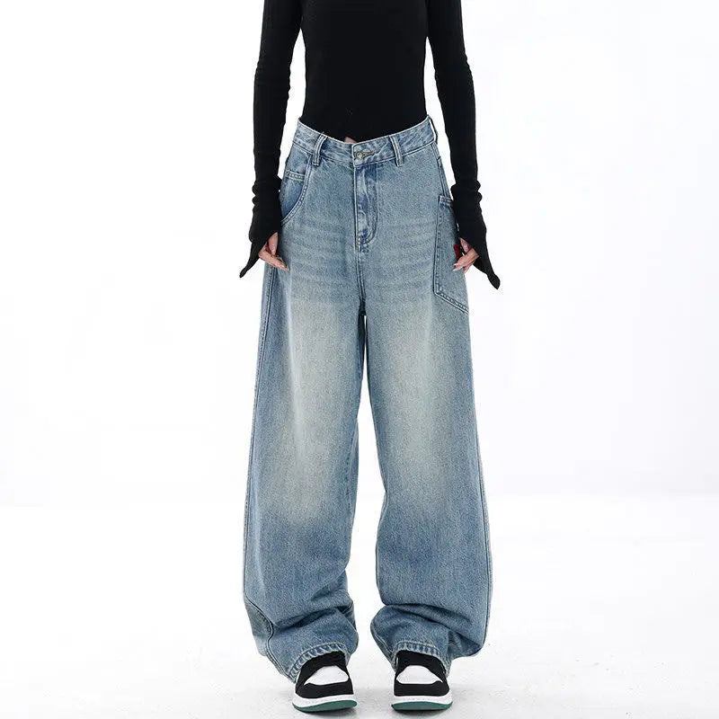 Women's Wide-leg Jeans Loose High Waist Drooping ARZ