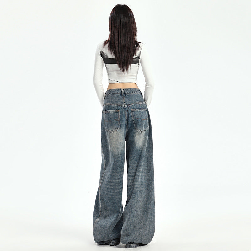 Women's American-style Retro Loose Wide-leg Pants ARZ