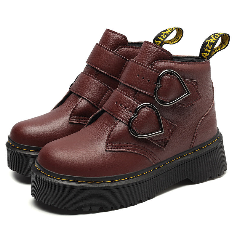 Thick-soled Heart-shaped Buckle Lazy Women's Boots ARZ