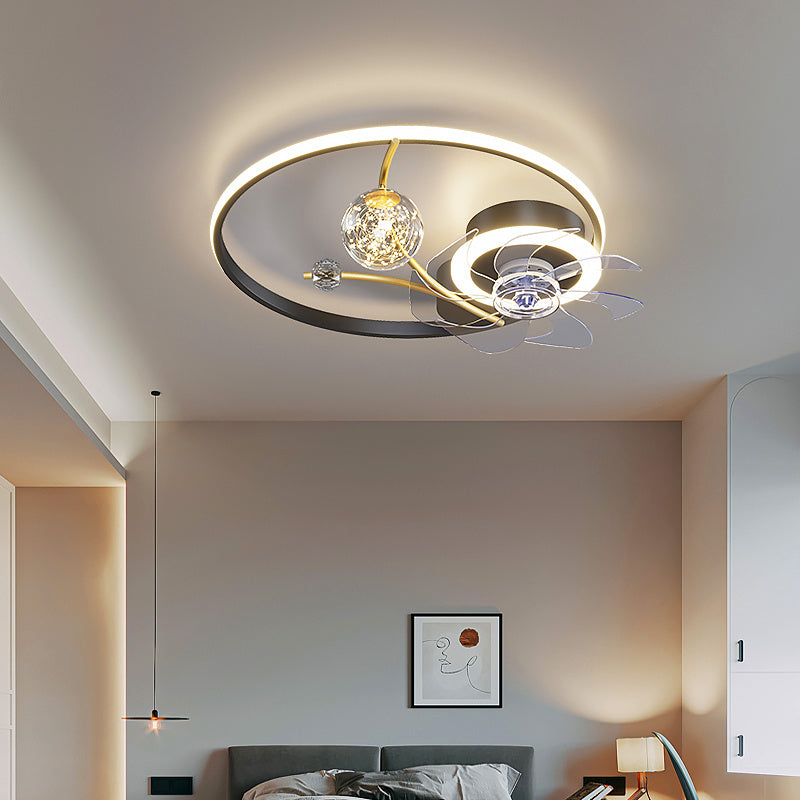 Modern Chandelier Ceiling Fan Without Blades Bedroom Lamp ARZ