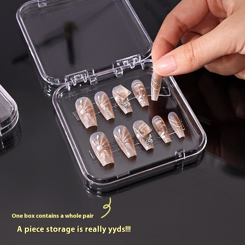 Transparent Manicure Small Wear Nail Box Handmade Nail Storage Box ARZ