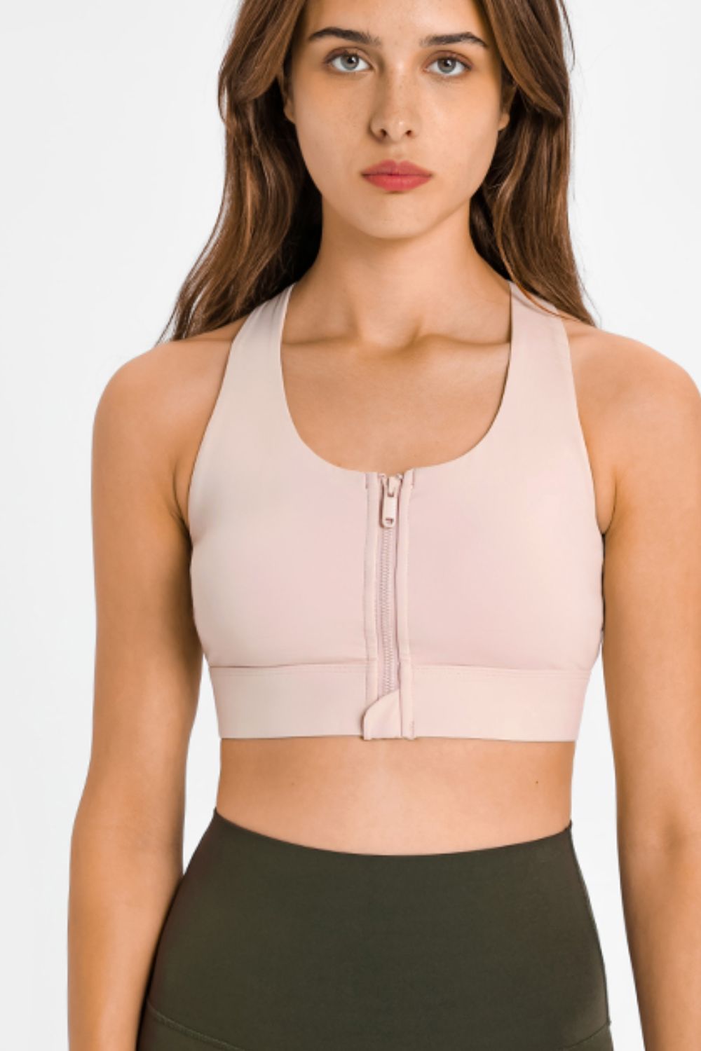 Millennia Zip Up Racerback Sports Bra Trendsi