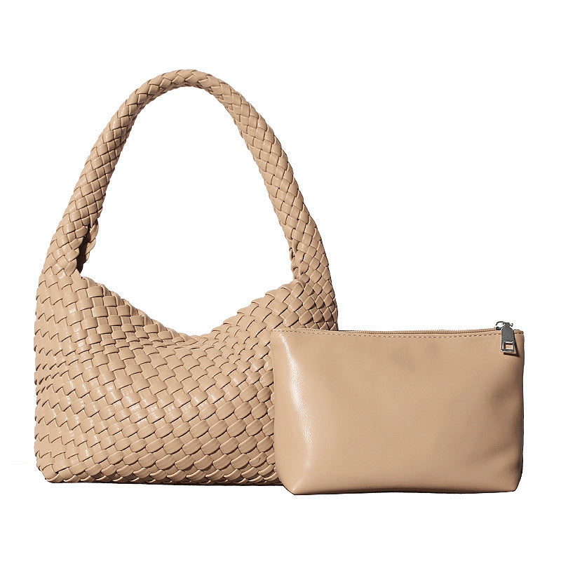 Handmade Shoulder Soft Leather Hand Carrying Woven Bag ARZ