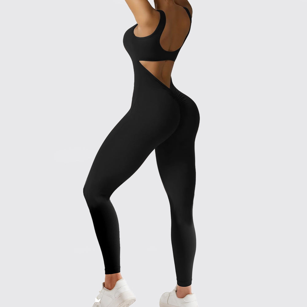 Women Sleeveless Flare Jumpsuits Fitness Yoga Long Pants ARZ