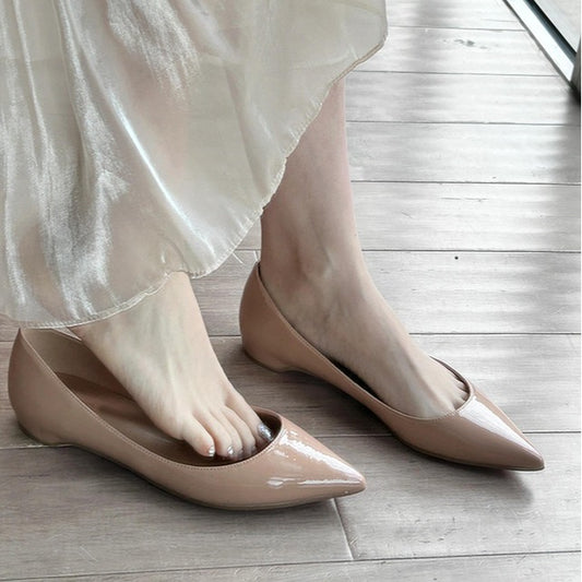 Red Bottom Nude Pointed Flat Shoes ARZ