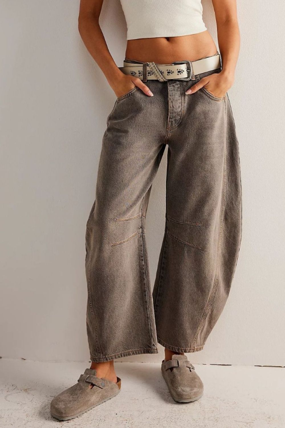 Wide Leg Jeans with Pockets Trendsi