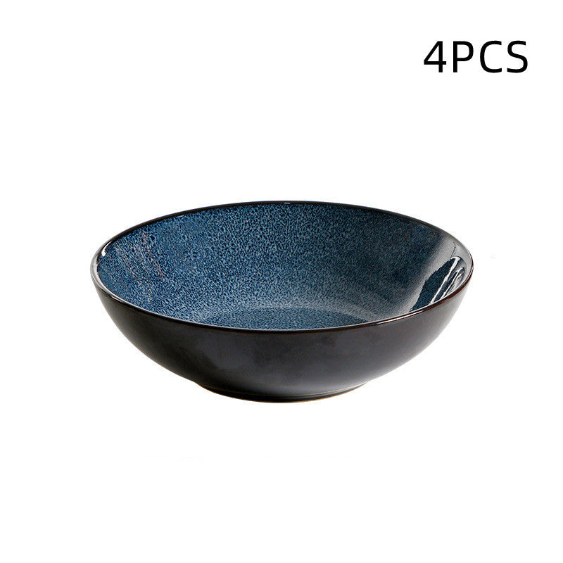 Creative Ceramic Plate Kiln Change Blue Bowl ARZ