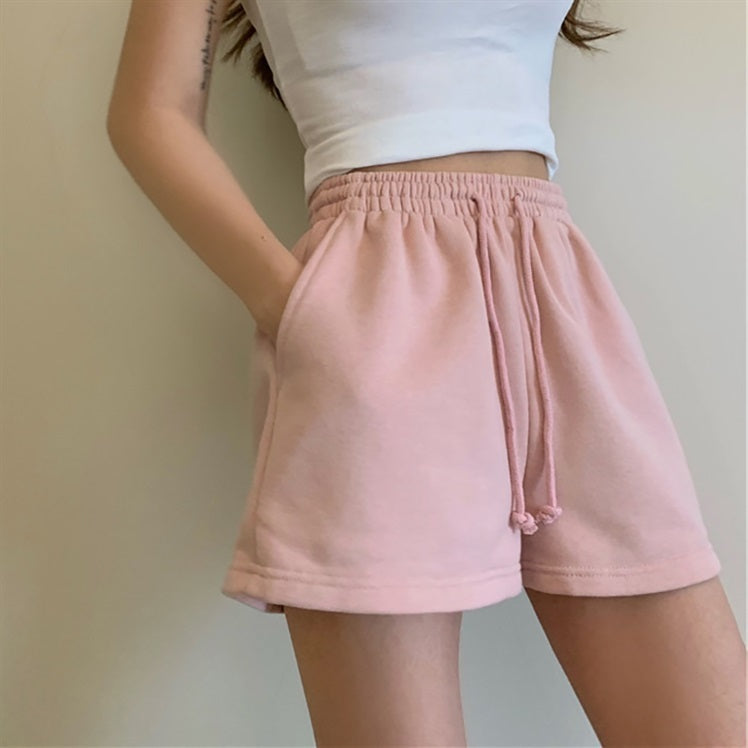 Shorts Women's Thin High Waist Loose Straight Sports Pants ARZ