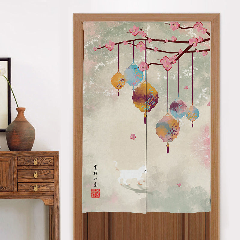 Home Kitchen Bedroom Partition Chinese Style Cloth Curtain ARZ