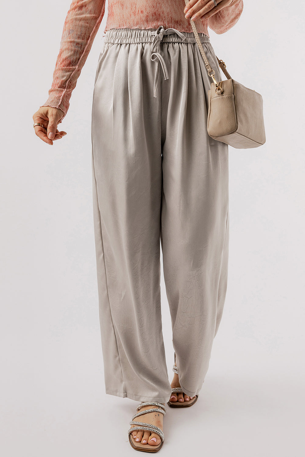 Smocked Wide Leg Pants Trendsi