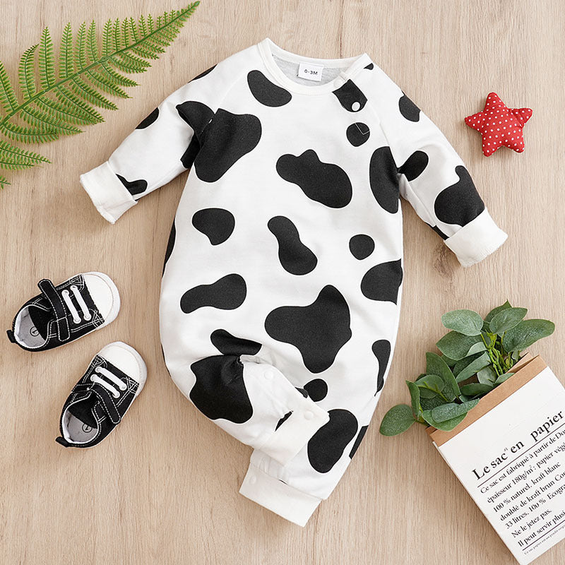 Baby Spring And Autumn One-piece Pajamas Newborn Baby Four Seasons Home Romper New Long Sleeve Inner Pullover ARZ