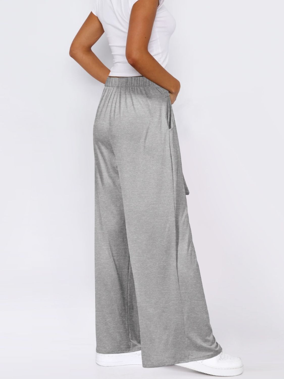 Tied Wide Leg Pants with Pockets Trendsi