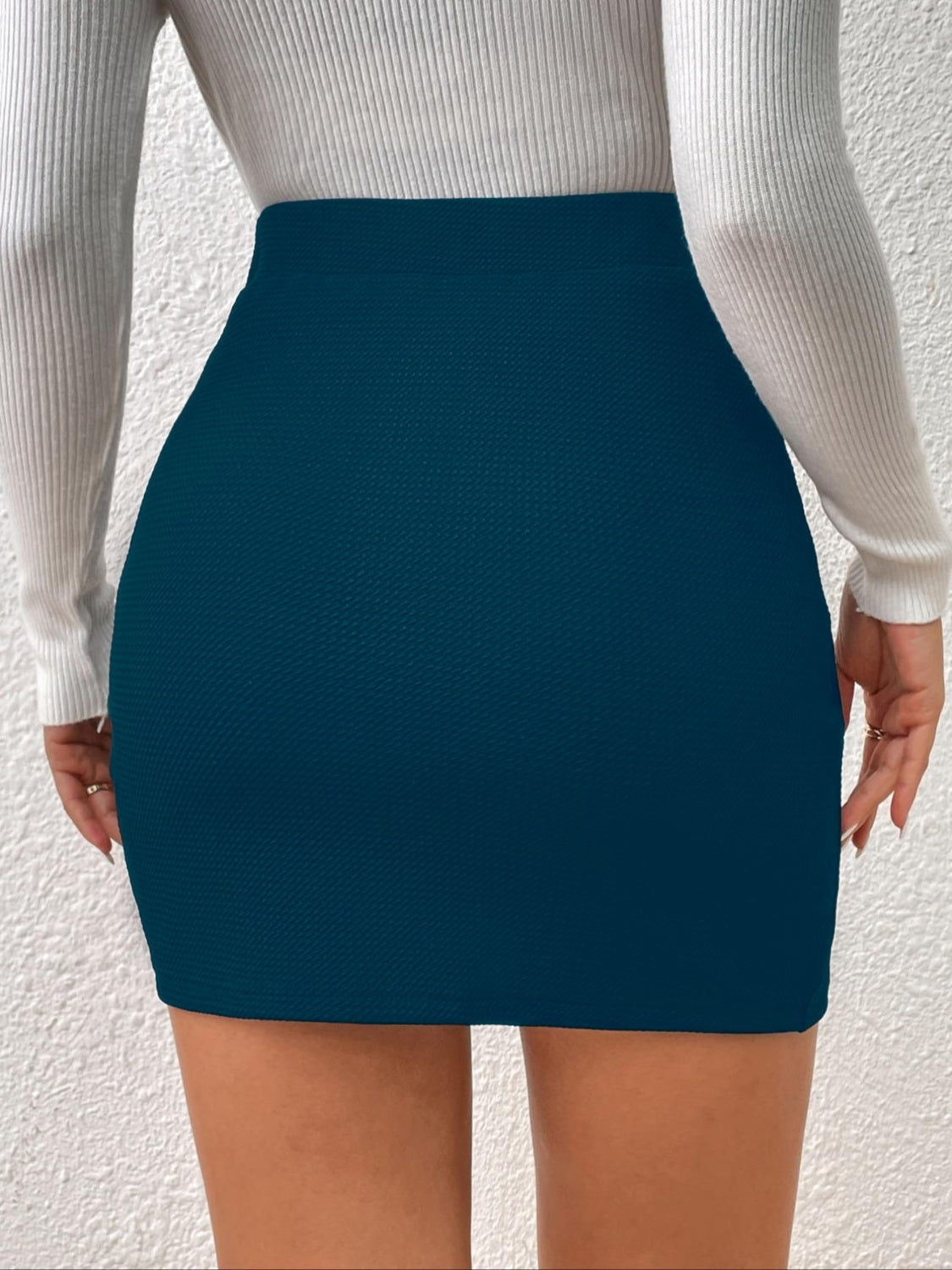 Honey Ruched Elastic Waist Skirt Trendsi