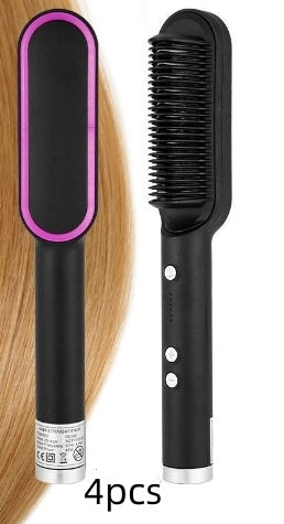 New 2 In 1 Hair Straightener Hot Comb Negative Ion Curling Tong Dual-purpose Electric Hair Brush ARZ